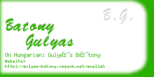 batony gulyas business card